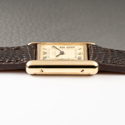 Cartier Tank Must de Vermeil Roman Lemon Dial PM from 1980s
