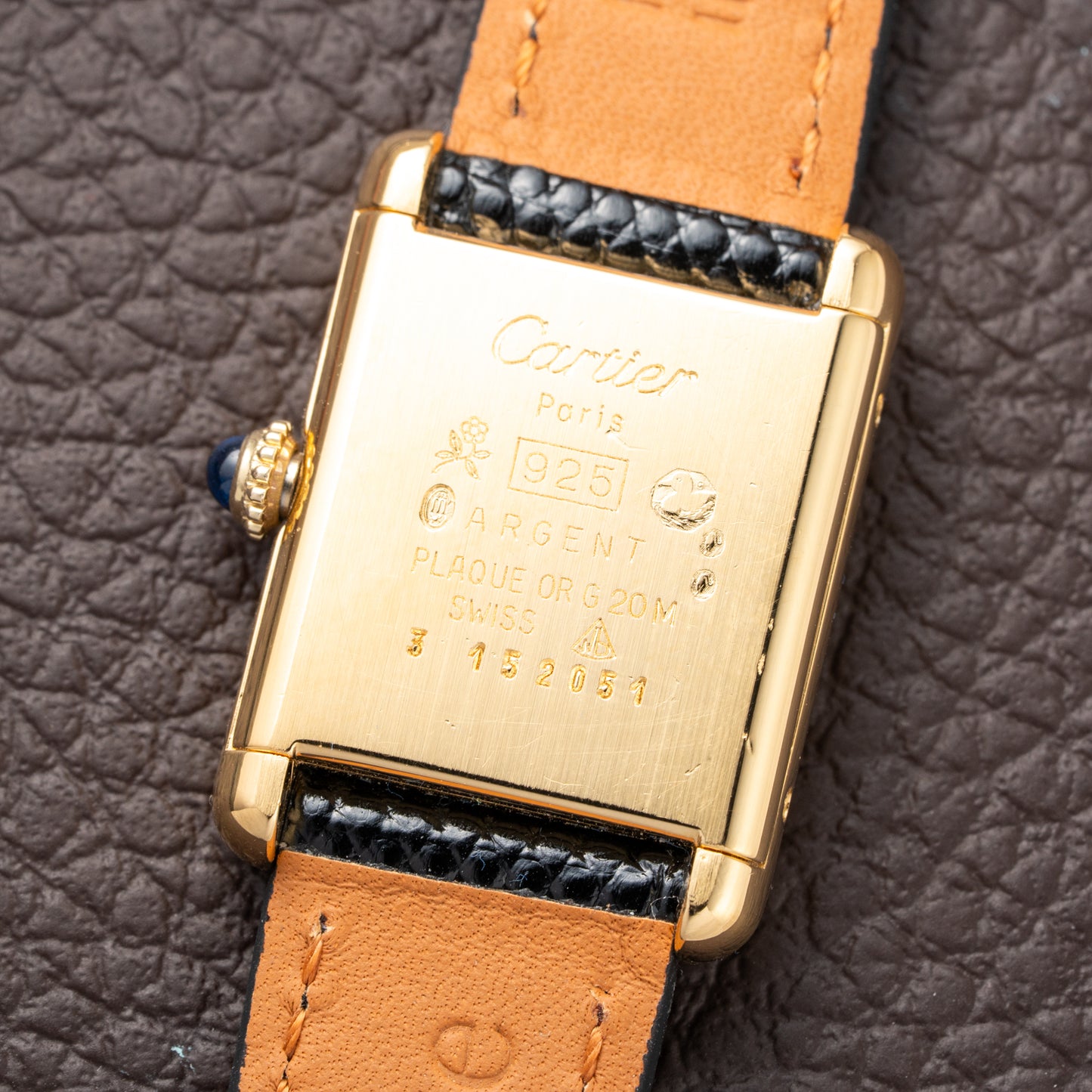 Cartier Tank Must de Roman Lemon Dial Vermeil PM 1980s