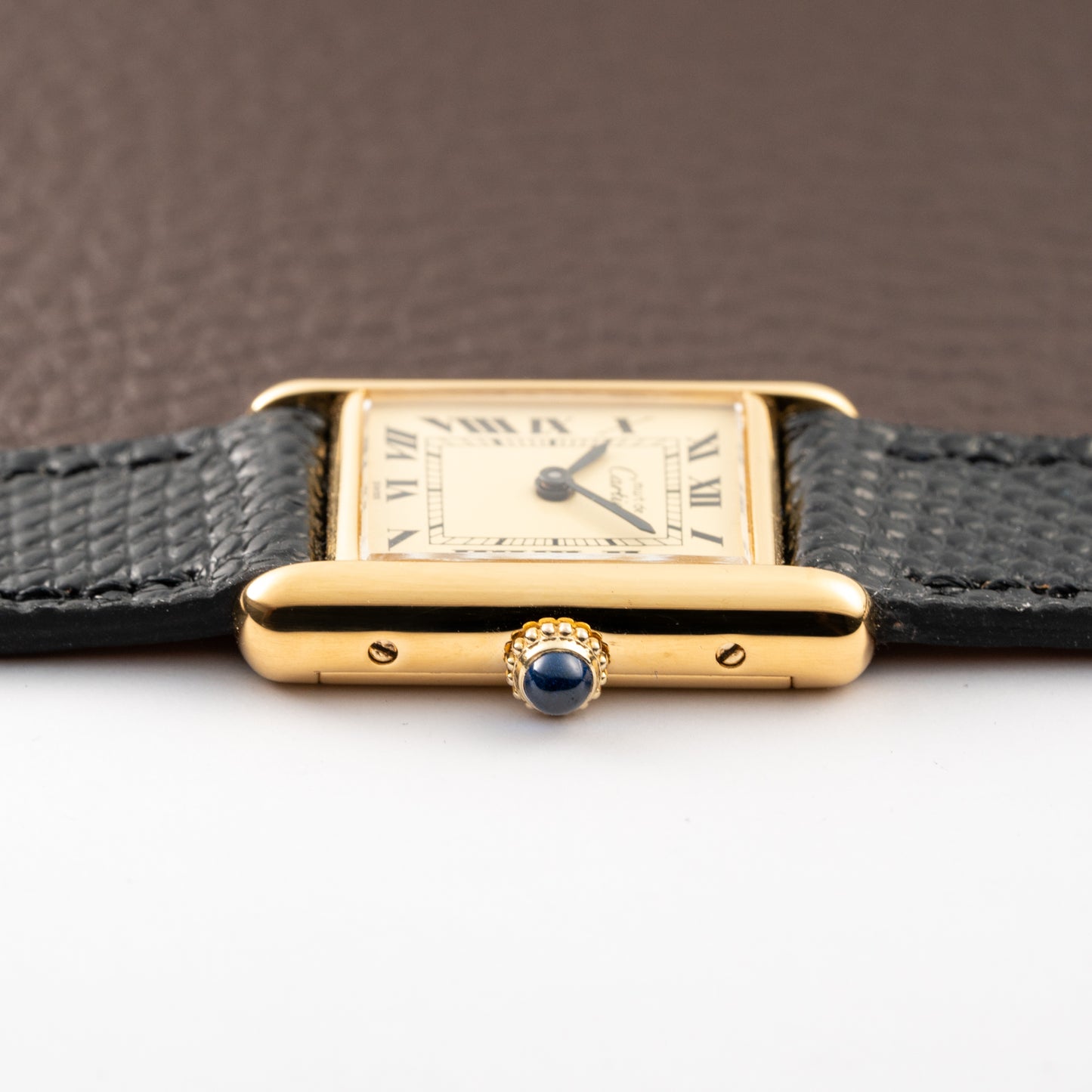 Cartier Tank Must de Roman Lemon Dial Vermeil PM 1980s