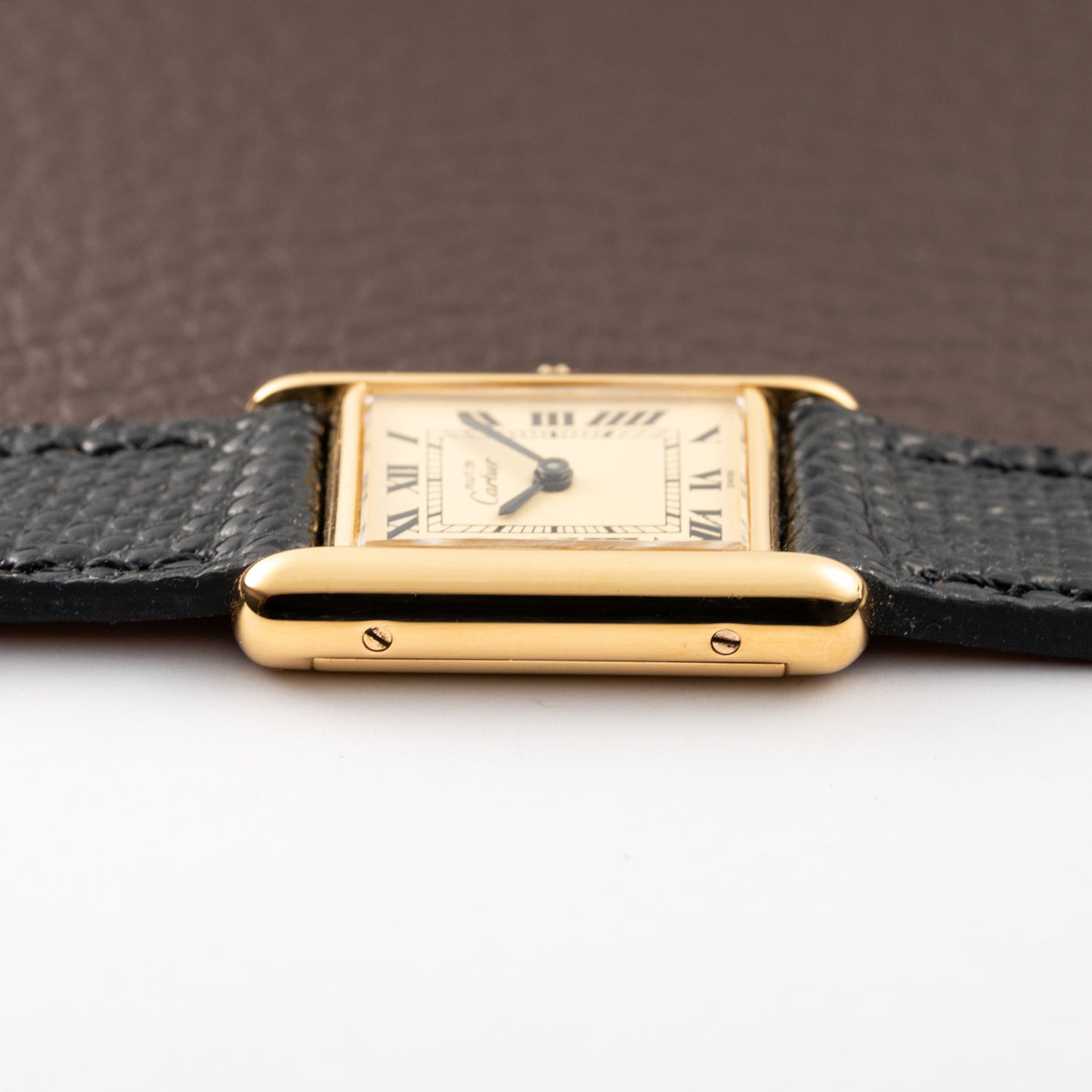 Cartier Tank Must de Roman Lemon Dial Vermeil PM 1980s