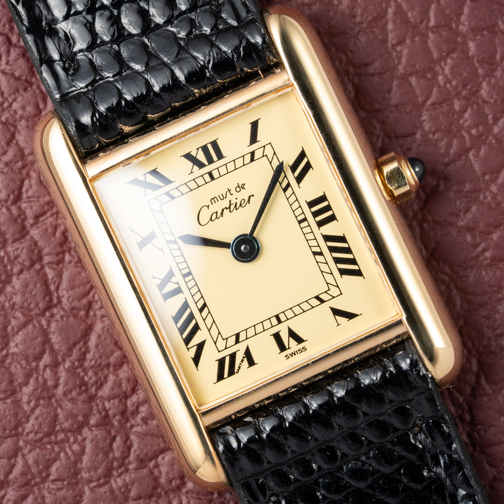 Cartier Tank Must de Vermeil Lemon Roman Dial PM Reference 3 66001
