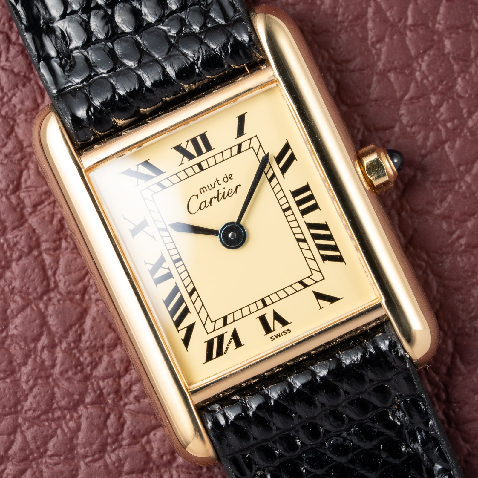 Cartier Tank Must de Vermeil Lemon Roman Dial PM Reference 3 66001