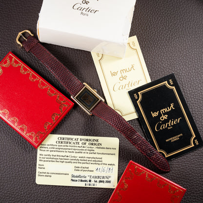 Cartier Tank Must de “Trinity” Mirror Dial GM Vermeil Full Set from 1981