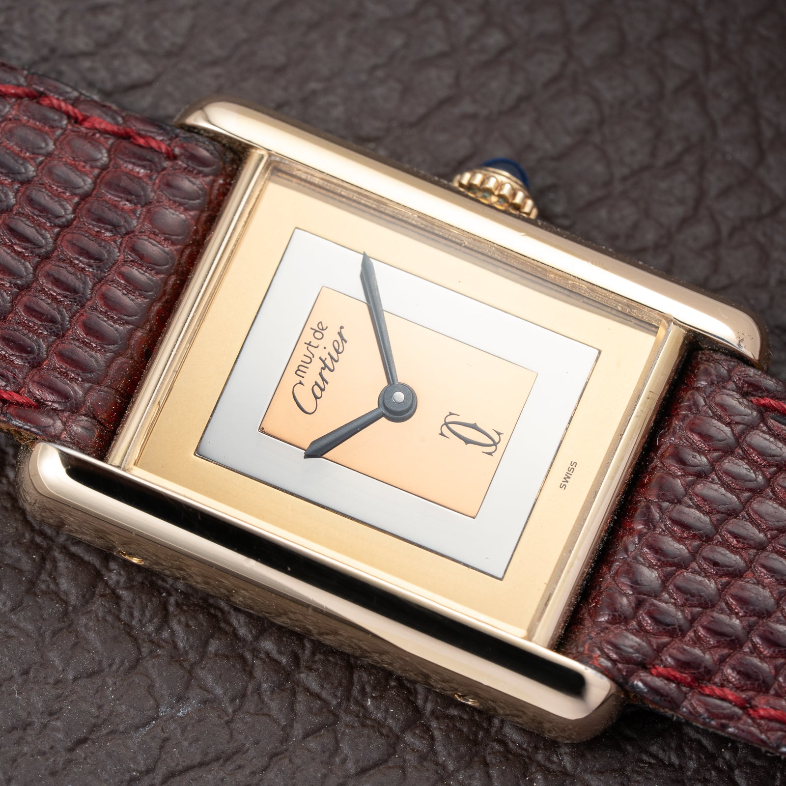 Cartier Tank Must de “Trinity” Mirror Dial GM Vermeil Full Set from 1981