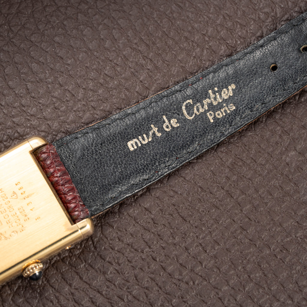 Cartier Tank Must de “Trinity” Mirror Dial GM Vermeil Full Set from 1981