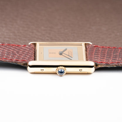 Cartier Tank Must de “Trinity” Mirror Dial GM Vermeil Full Set from 1981
