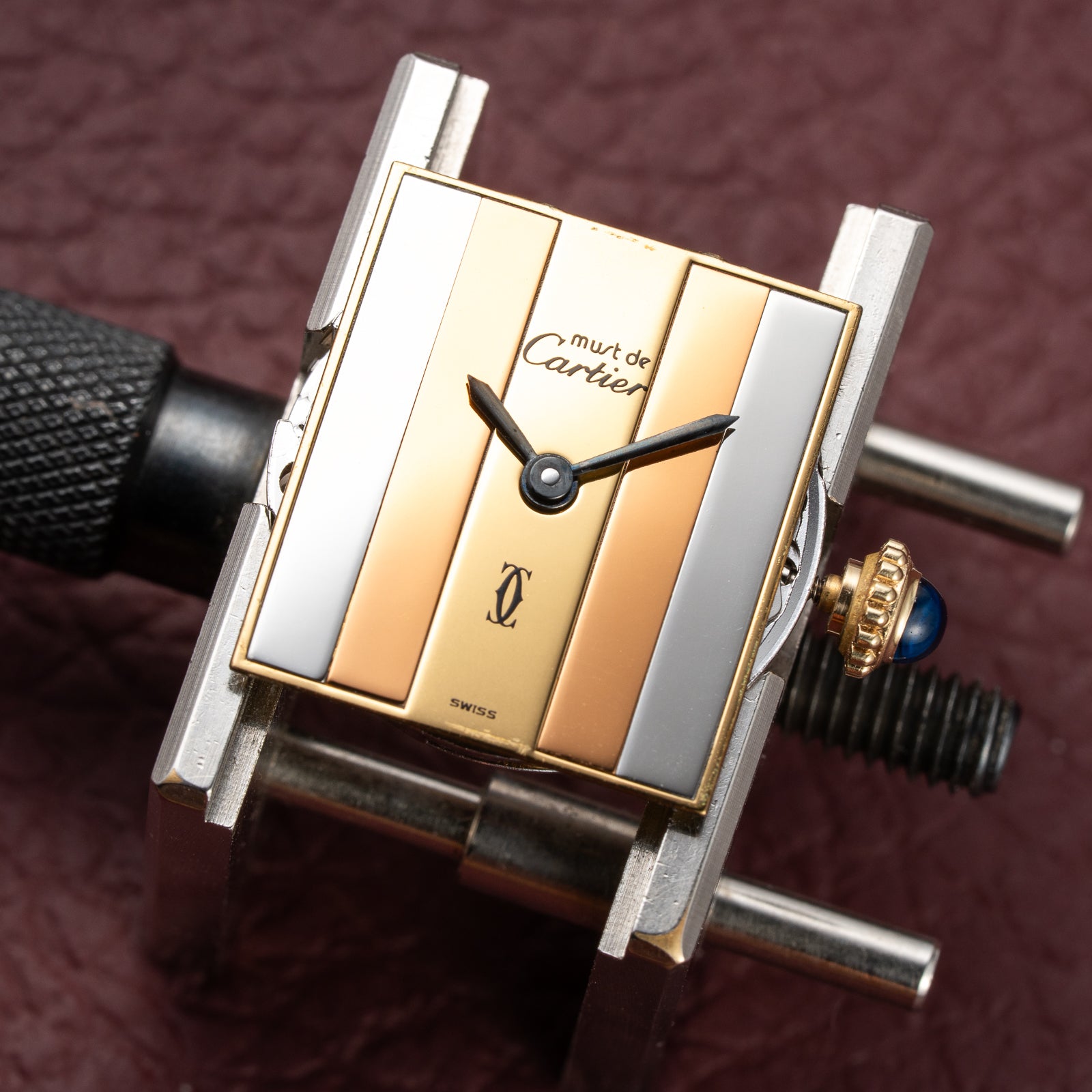 Cartier Tank Must de Trinity Mirror Dial Vermeil PM from 1980s