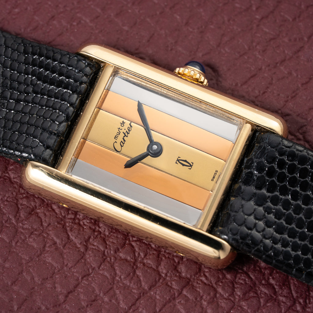 Cartier Tank Must de Trinity Mirror Dial Vermeil PM from 1980s