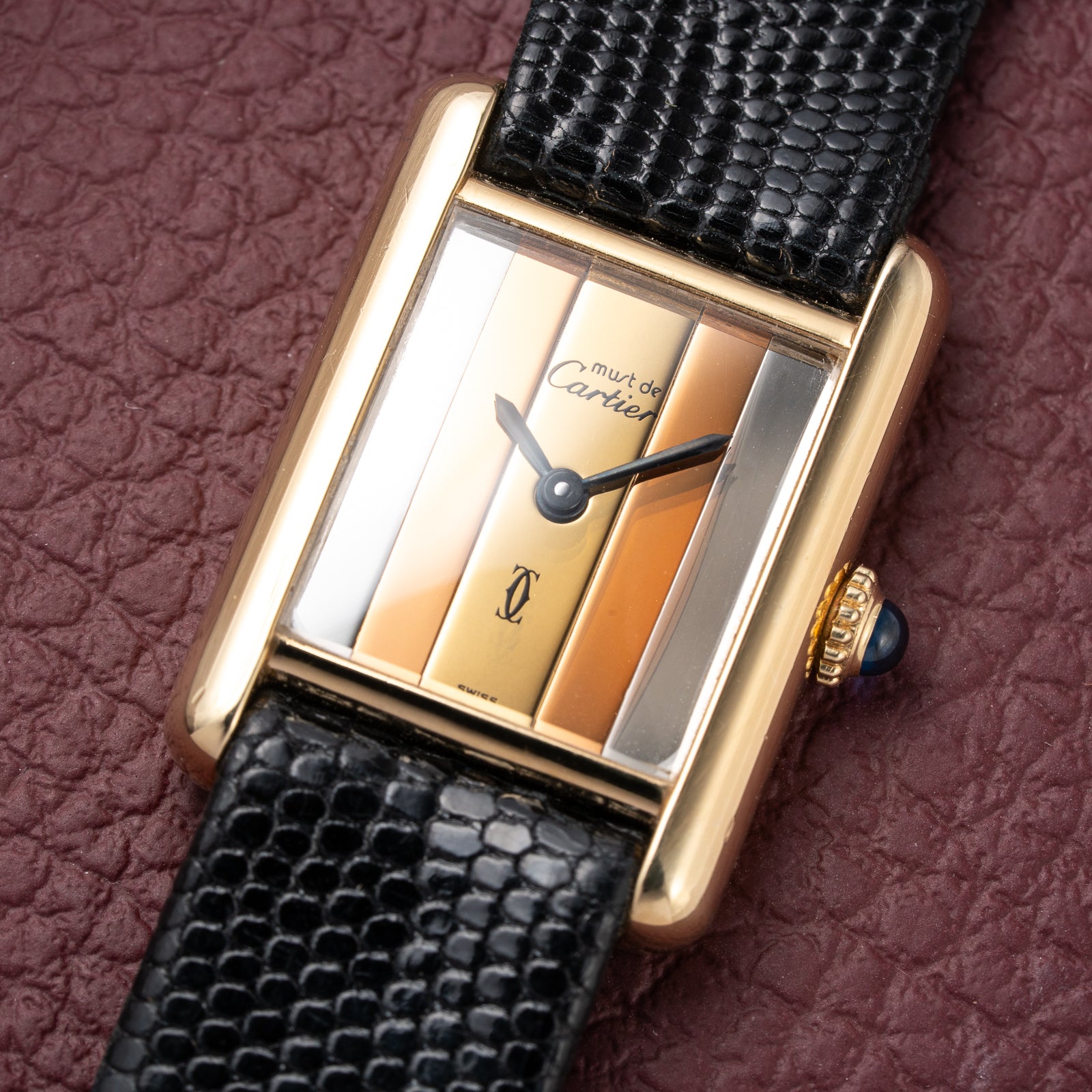 Cartier Tank Must de Trinity Mirror Dial Vermeil PM from 1980s
