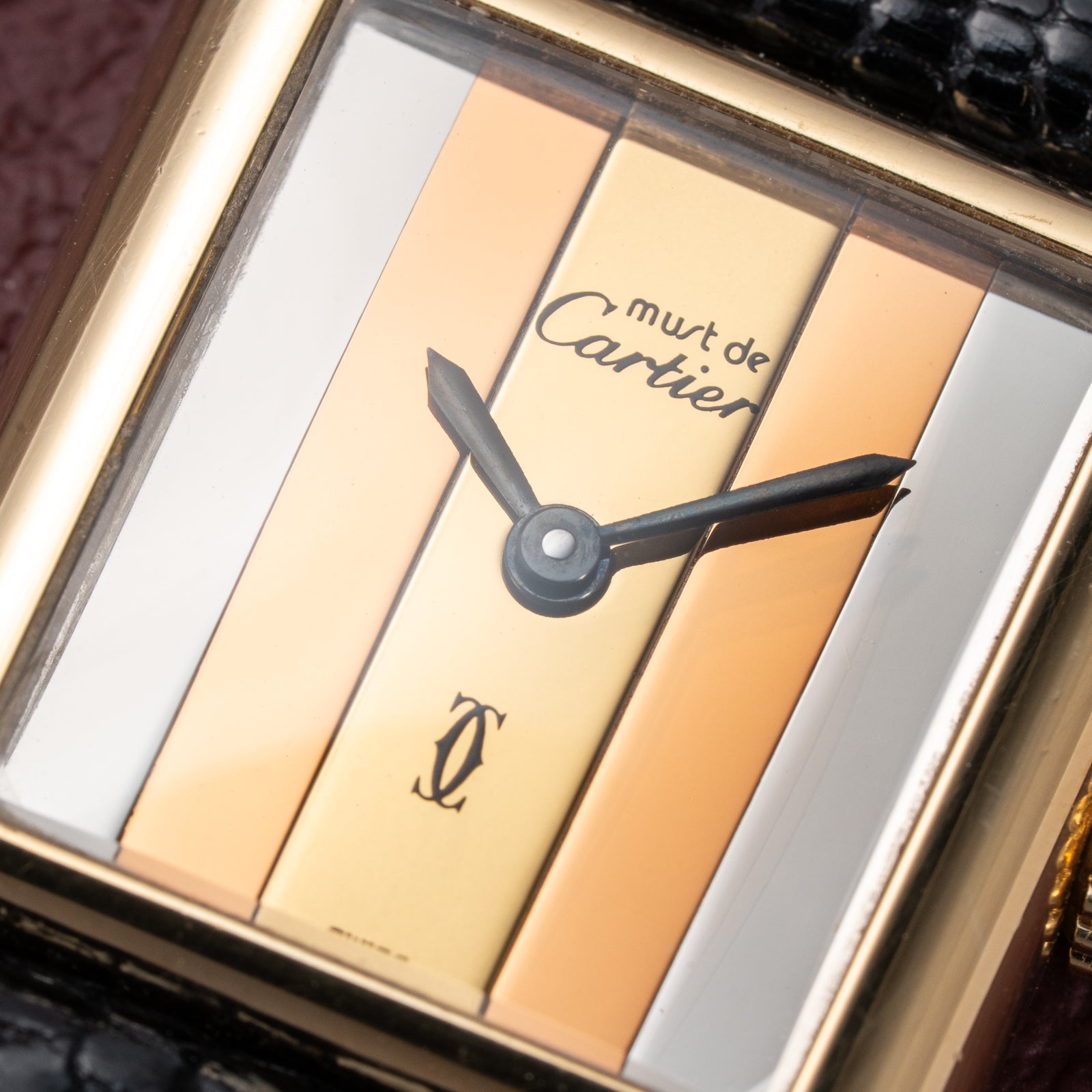 Cartier Tank Must de Trinity Mirror Dial Vermeil PM from 1980s