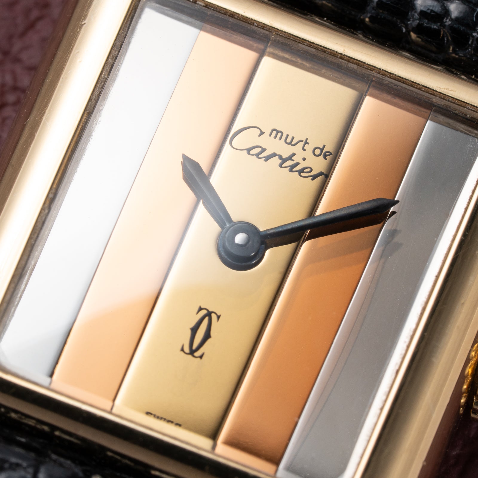 Cartier Tank Must de Trinity Mirror Dial Vermeil PM from 1980s