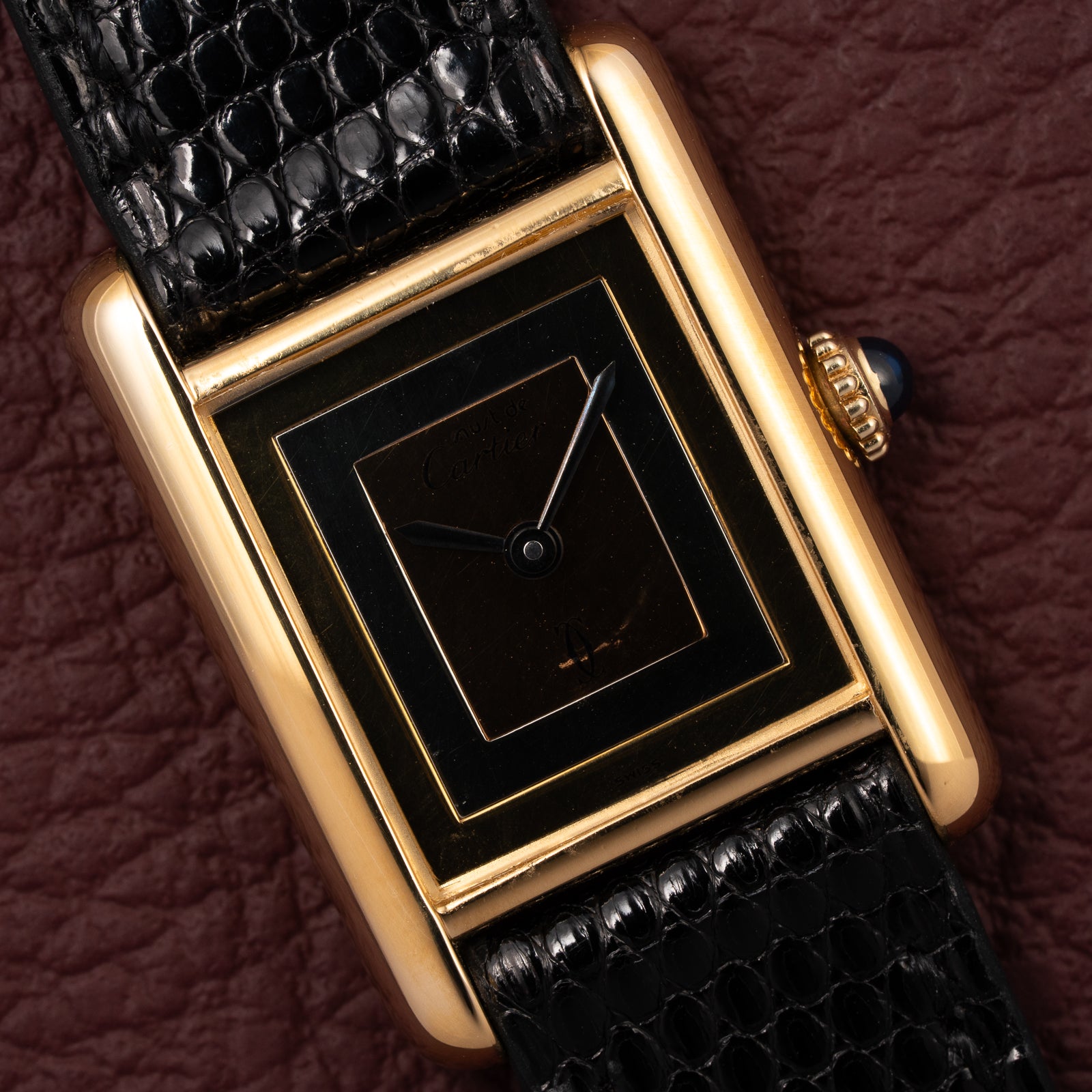 Cartier Tank Must de Trinity Mirror Dial Vermeil PM from 1980s