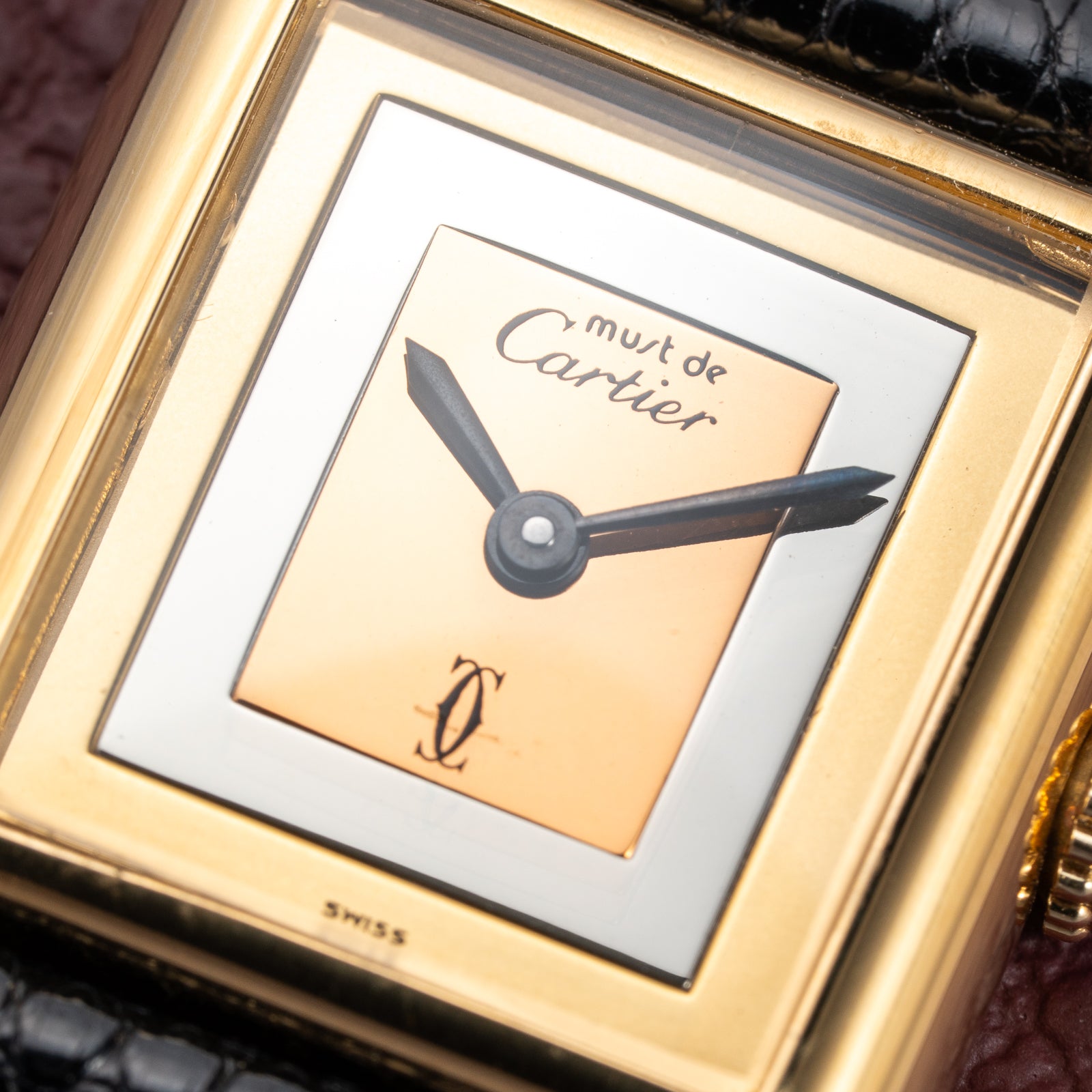 Cartier Tank Must de Trinity Mirror Dial Vermeil PM from 1980s