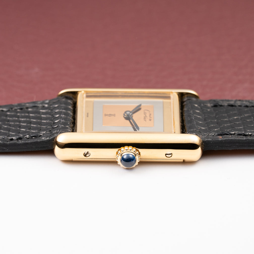 Cartier Tank Must de Trinity Mirror Dial Vermeil PM from 1980s