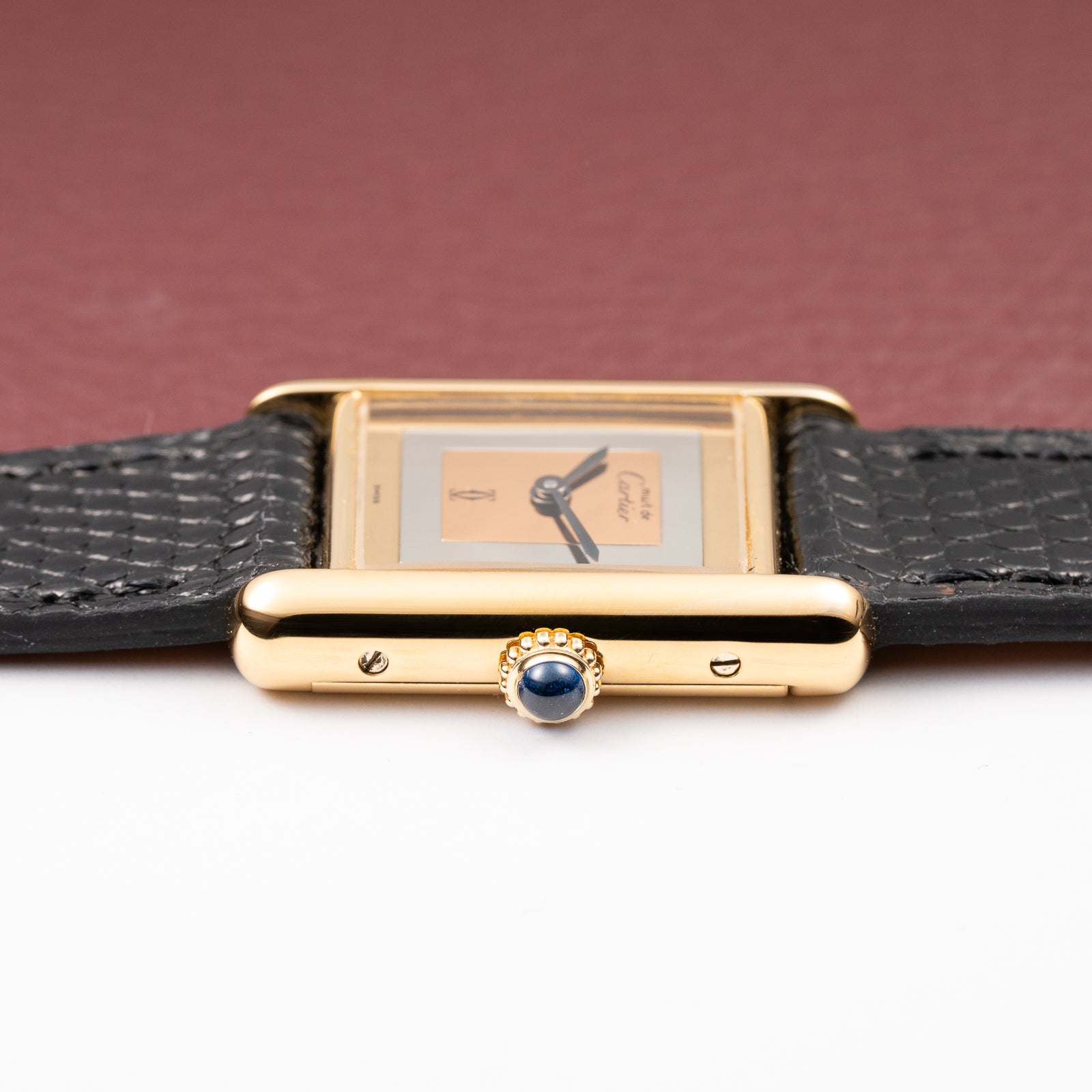 Cartier Tank Must de Trinity Mirror Dial Vermeil PM from 1980s