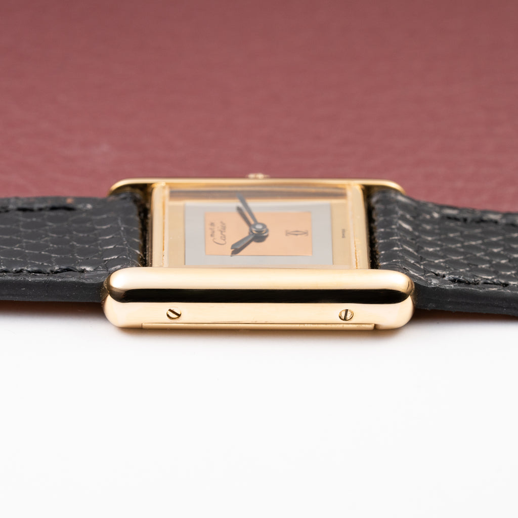 Cartier Tank Must de Trinity Mirror Dial Vermeil PM from 1980s