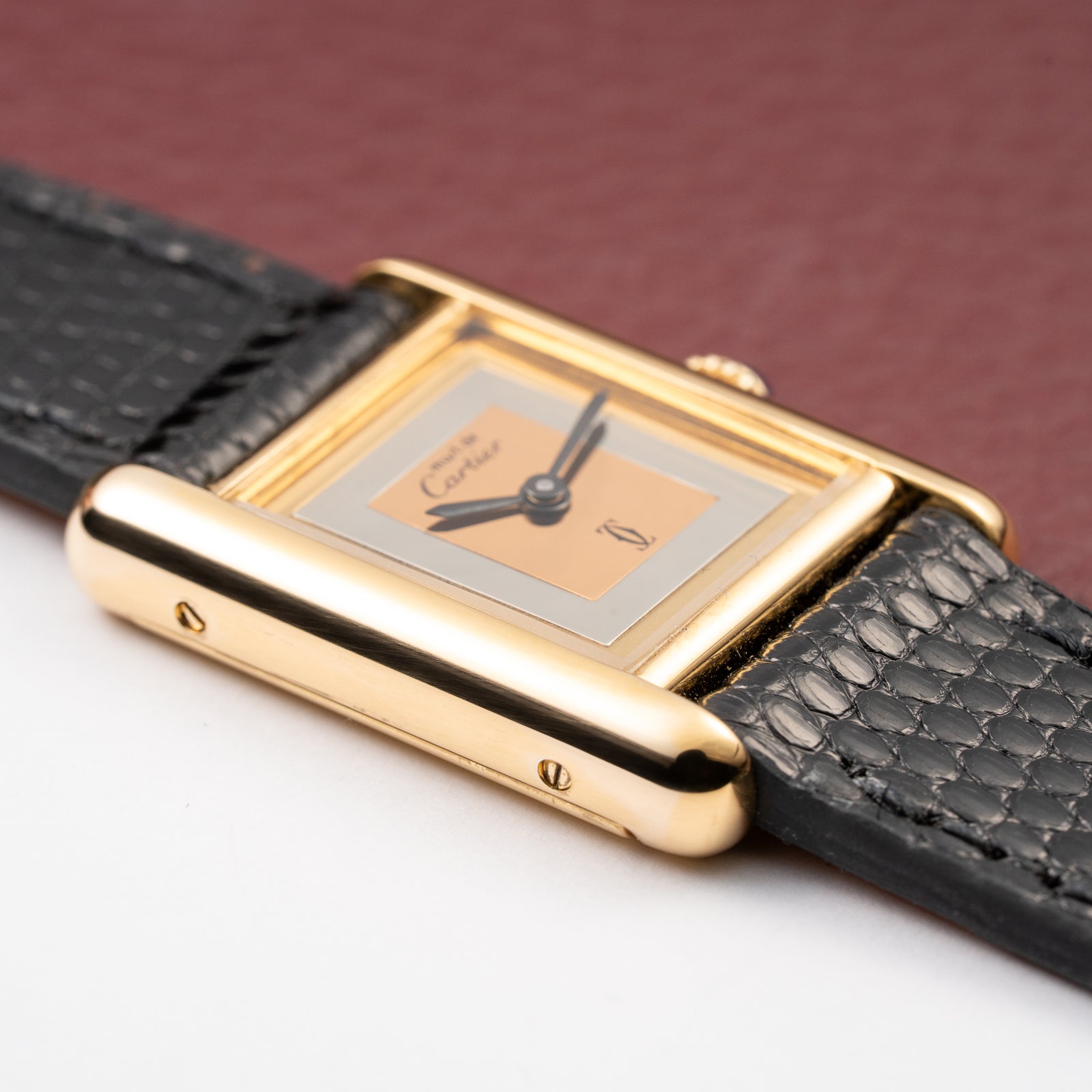 Cartier Tank Must de Trinity Mirror Dial Vermeil PM from 1980s
