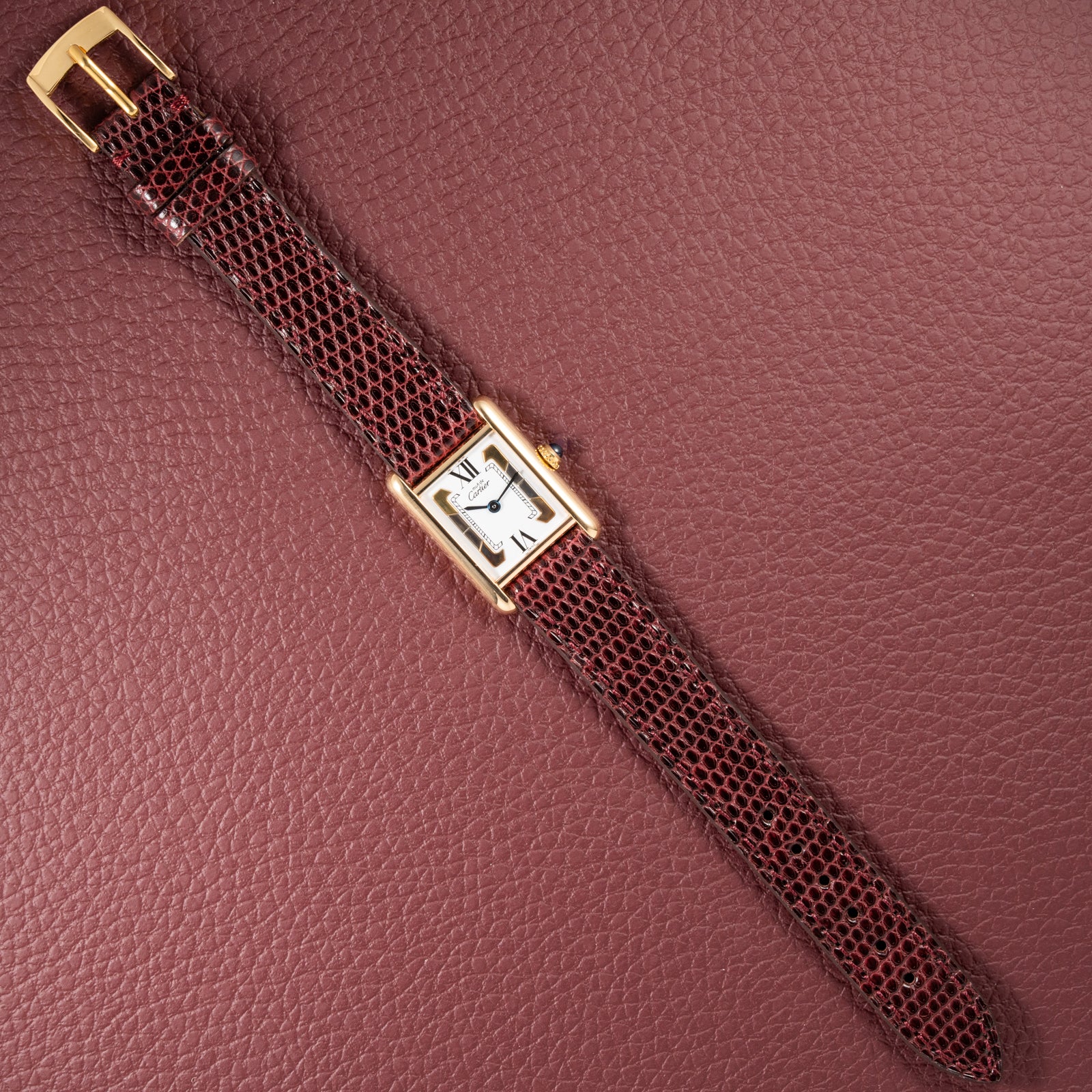 Cartier Tank Must de Vermeil White Tricolor Dial PM Ref 5057001 Full Set from 1993