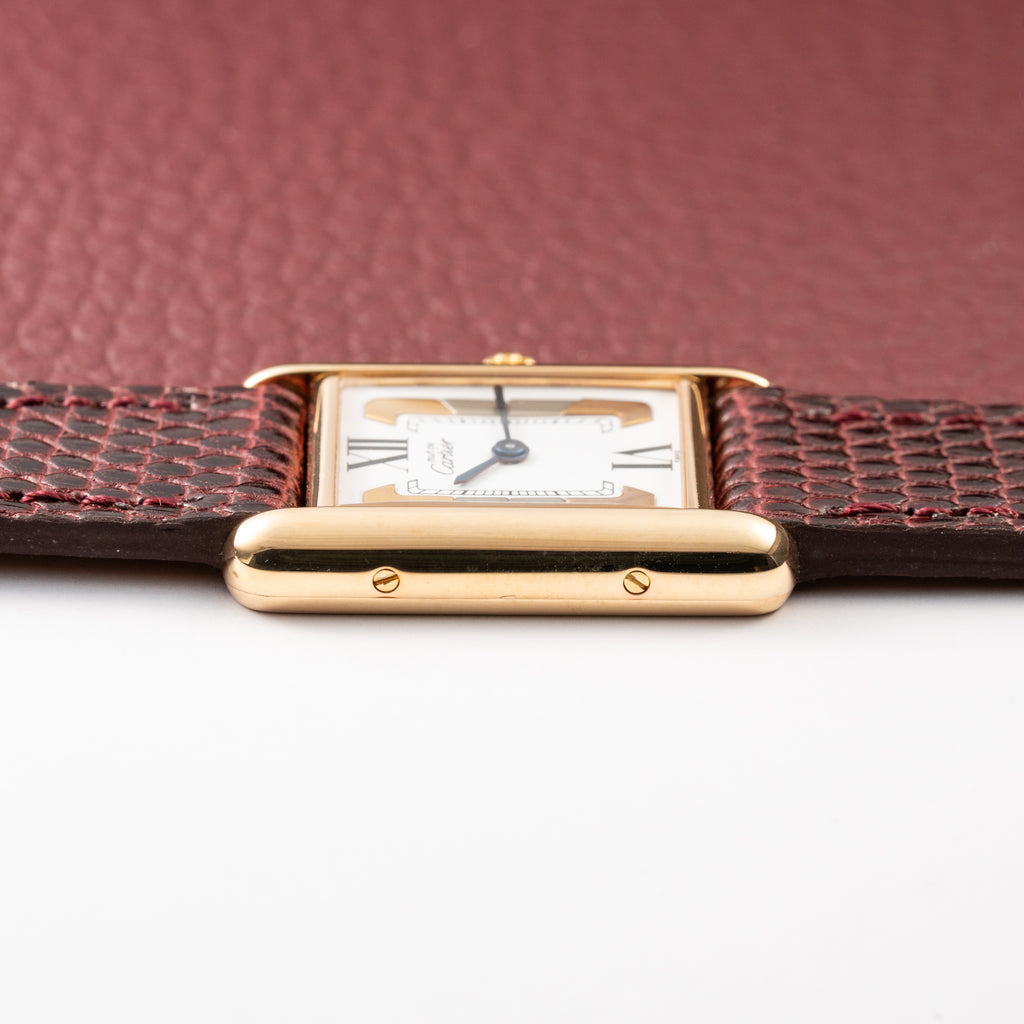 Cartier Tank Must de Vermeil White Tricolor Dial PM Ref 5057001 Full Set from 1993