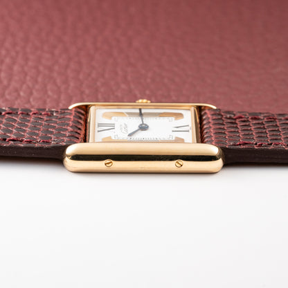 Cartier Tank Must de Vermeil White Tricolor Dial PM Ref 5057001 Full Set from 1993