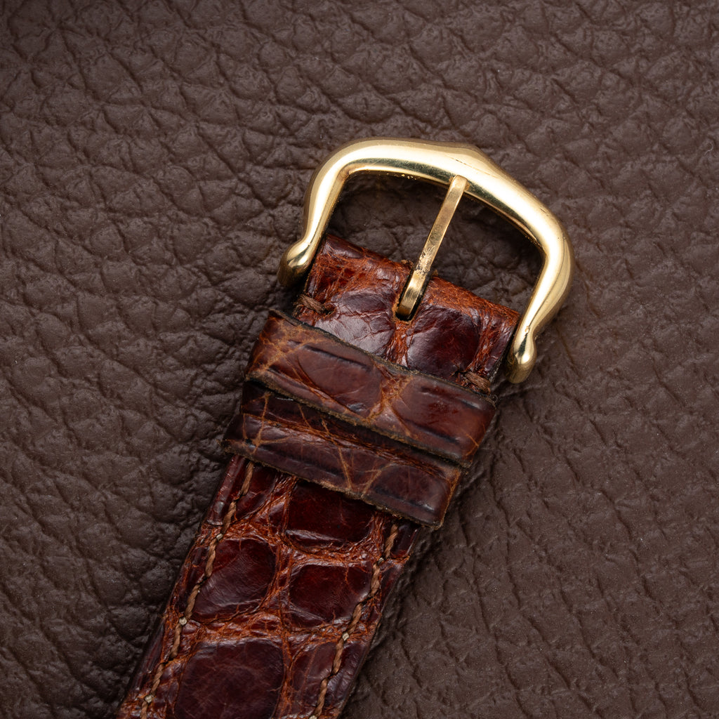 Cartier Tank Must de ‘Turtle Shell’ Brown Wood Dial Vermeil PM from 1980s