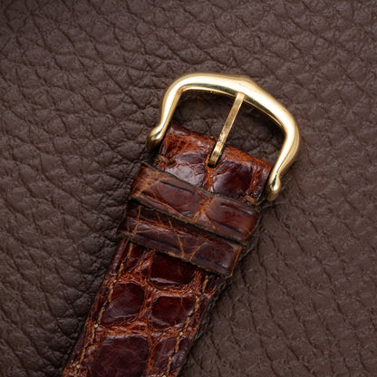 Cartier Tank Must de ‘Turtle Shell’ Brown Wood Dial Vermeil PM from 1980s