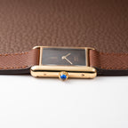 Cartier Tank Must de Vermeil ‘Turtle Shell’ Brown Wood Dial GM 1980s