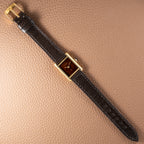 Cartier Tank Must de Vermeil ‘Turtle Shell’ Brown Wood Dial PM 1980s