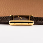 Cartier Tank Must de Vermeil ‘Turtle Shell’ Brown Wood Dial PM 1980s