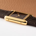 Cartier Tank Must de Vermeil ‘Turtle Shell’ Brown Wood Dial PM 1980s