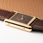 Cartier Tank Must de Vermeil ‘Turtle Shell’ Brown Wood Dial PM from 1980s