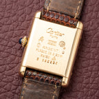 Cartier Tank Must de Vermeil ‘Turtle Shell’ Brown Wood Dial PM from 1980s