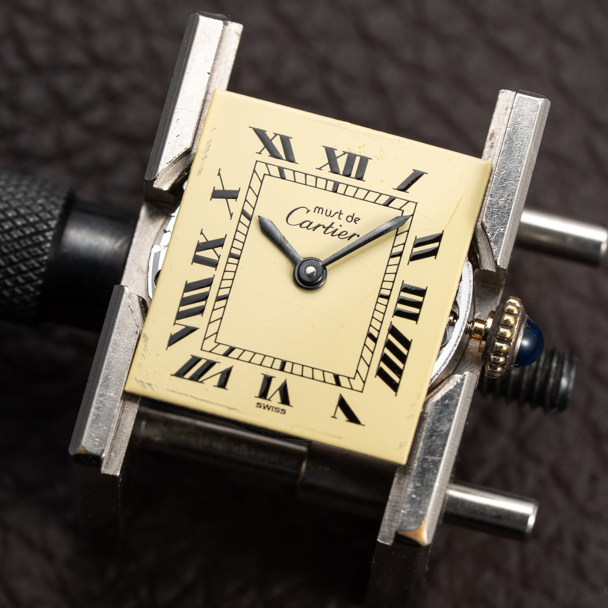 Cartier Tank Must de Lemon Roman Dial Vermeil PM from 1980s