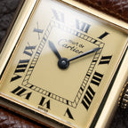 Cartier Tank Must de Lemon Roman Dial Vermeil PM from 1980s