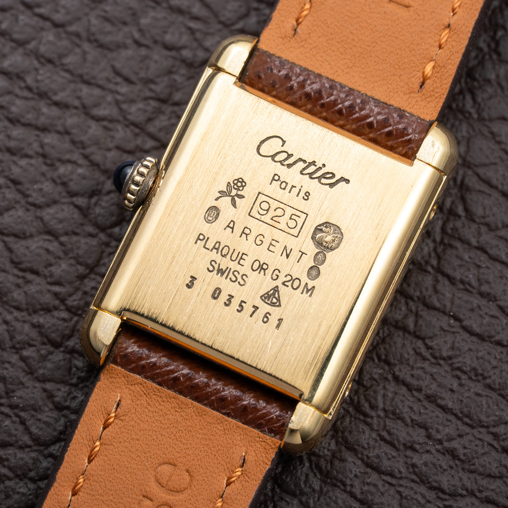 Cartier Tank Must de Lemon Roman Dial Vermeil PM from 1980s