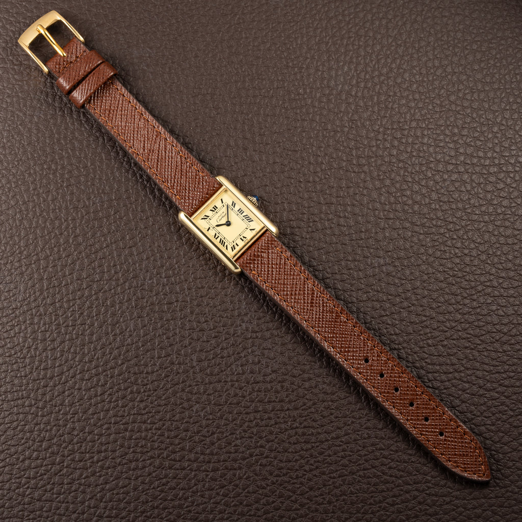 Cartier Tank Must de Lemon Roman Dial Vermeil PM from 1980s
