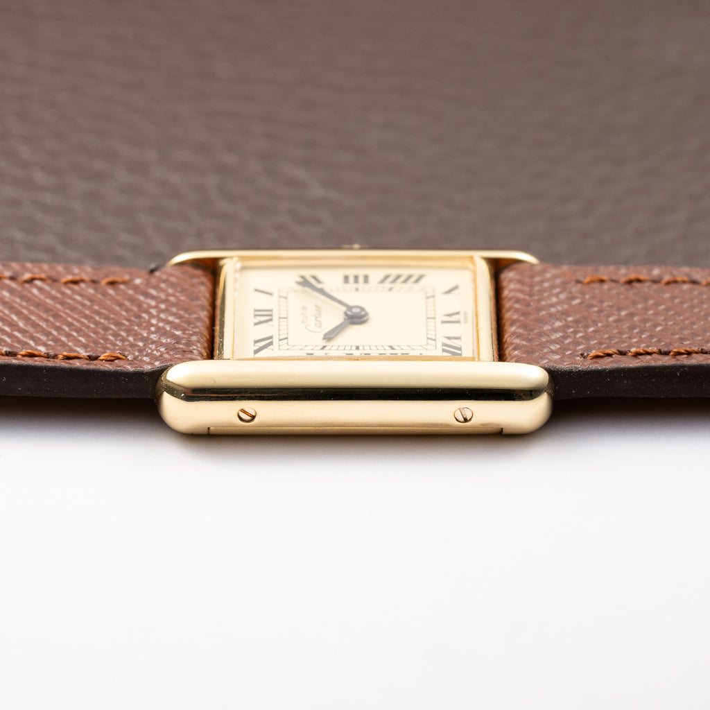 Cartier Tank Must de Lemon Roman Dial Vermeil PM from 1980s