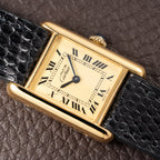 Cartier Tank Must de Roman Lemon Dial Vermeil PM 1980s