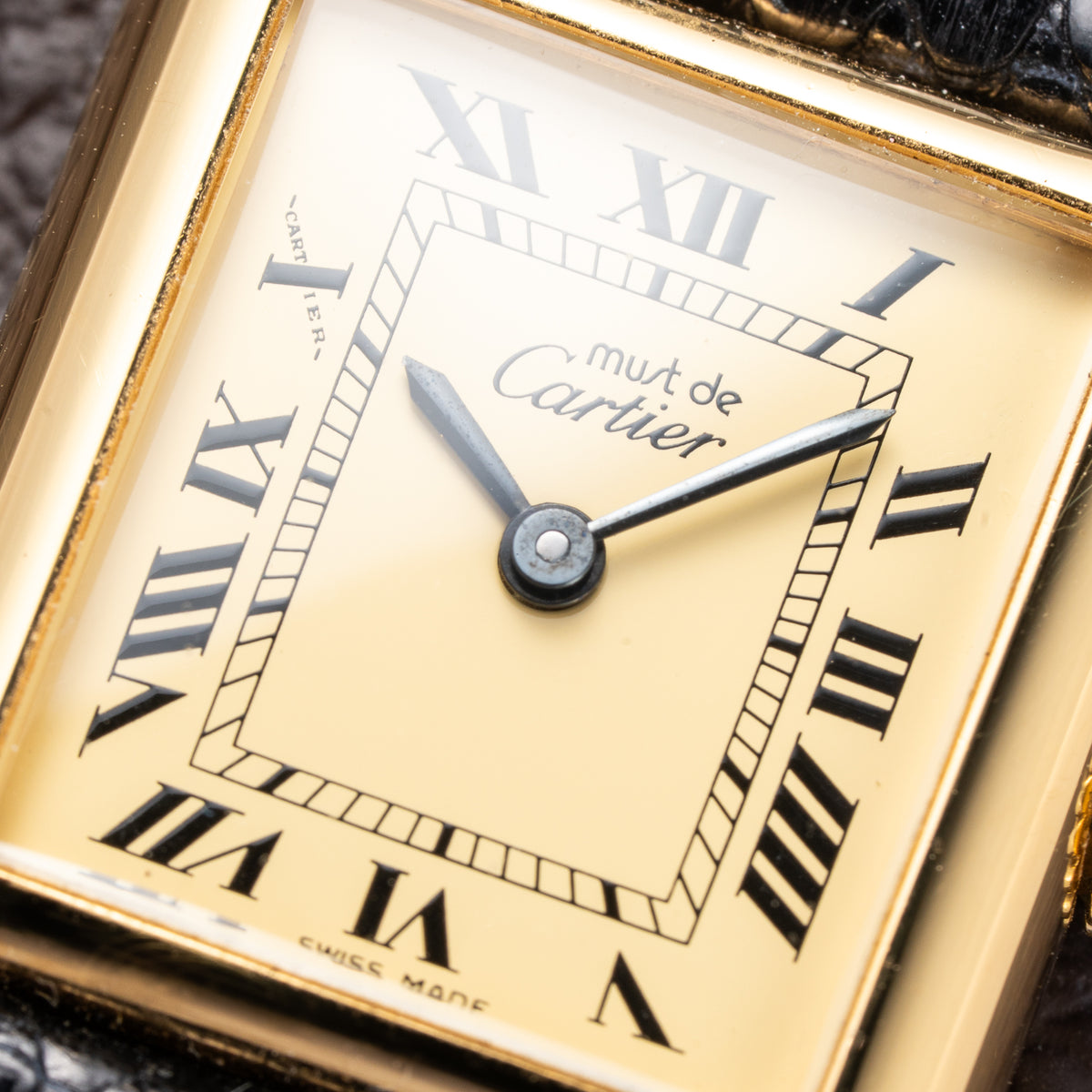 Cartier Tank Must de Roman Lemon Dial Vermeil PM 1980s