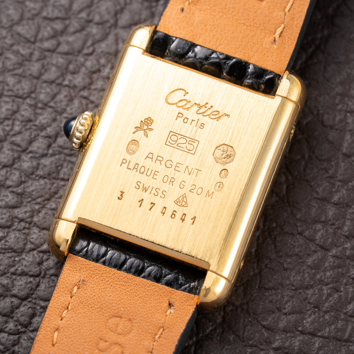 Cartier Tank Must de Roman Lemon Dial Vermeil PM 1980s
