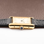 Cartier Tank Must de Roman Lemon Dial Vermeil PM 1980s