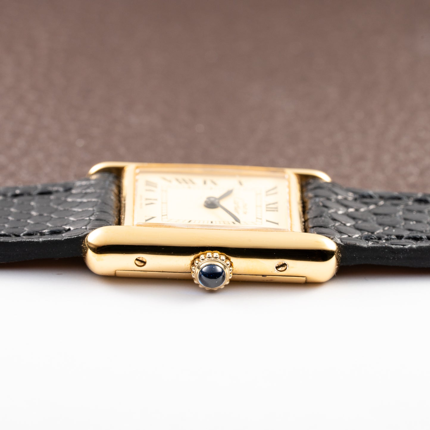 Cartier Tank Must de Roman Lemon Dial Vermeil PM 1980s