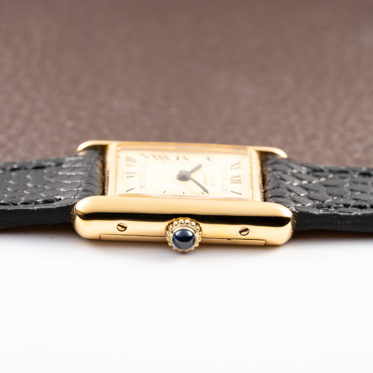 Cartier Tank Must de Roman Lemon Dial Vermeil PM 1980s