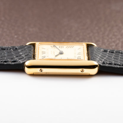 Cartier Tank Must de Roman Lemon Dial Vermeil PM 1980s