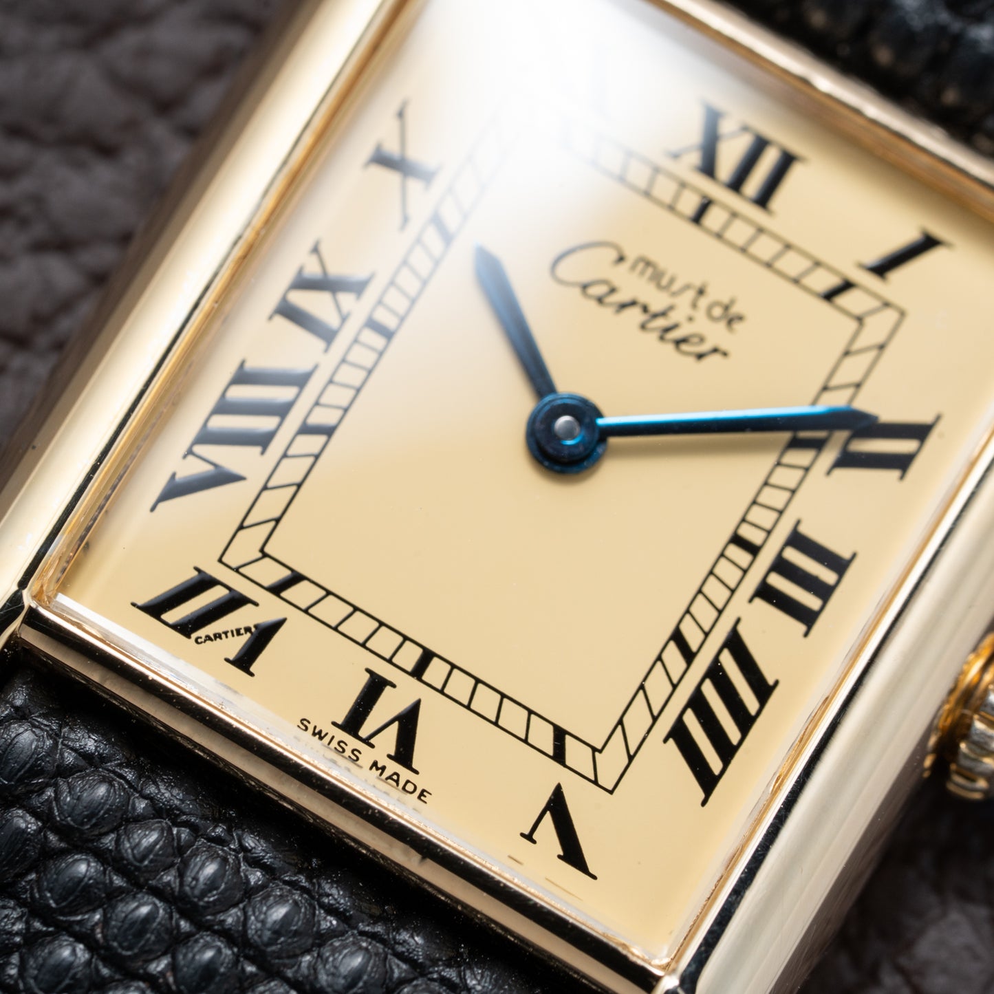 Cartier Must de Tank Vermeil Lemon Roman GM 1990s