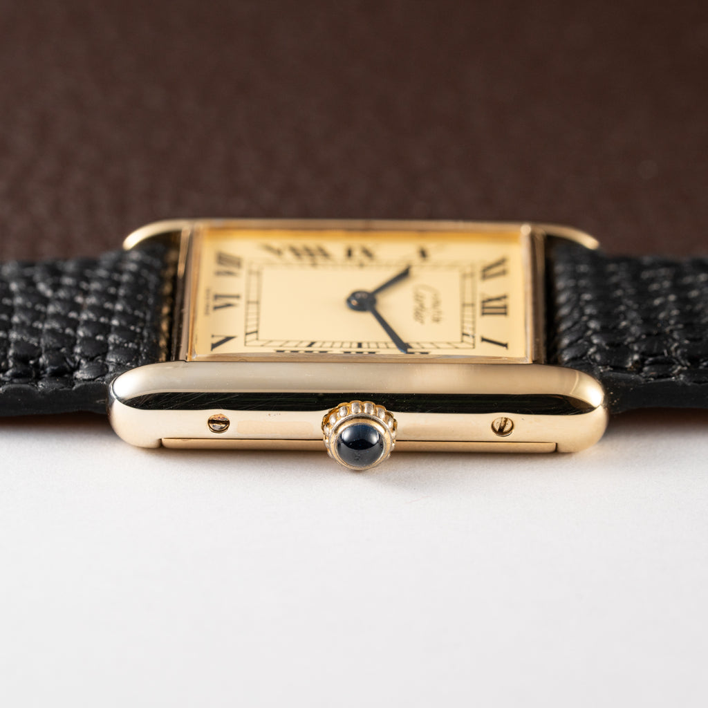 Cartier Must de Tank Vermeil Lemon Roman GM 1990s