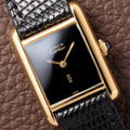Cartier Tank Must de Vermeil Black 'onyx' Dial PM 1980s