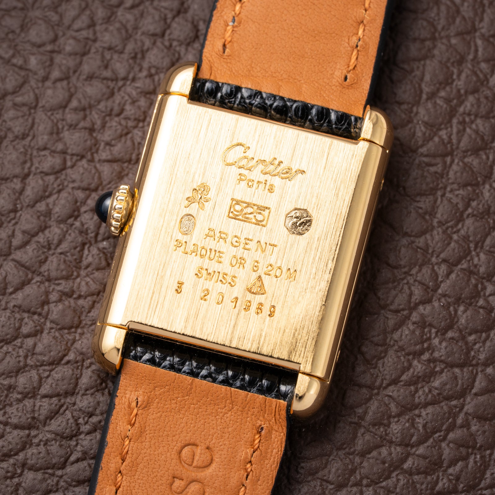 Cartier Tank Must de Vermeil Black 'onyx' Dial PM 1980s