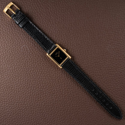 Cartier Tank Must de Vermeil Black 'onyx' Dial PM 1980s