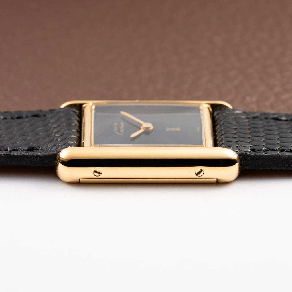 Cartier Tank Must de Vermeil Black 'onyx' Dial PM 1980s